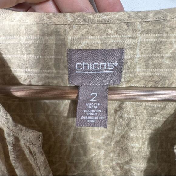 Chico’s Crackle Wash Embroidered Popover Top Size 2 (US 12/Large) - Picture 7 of 11